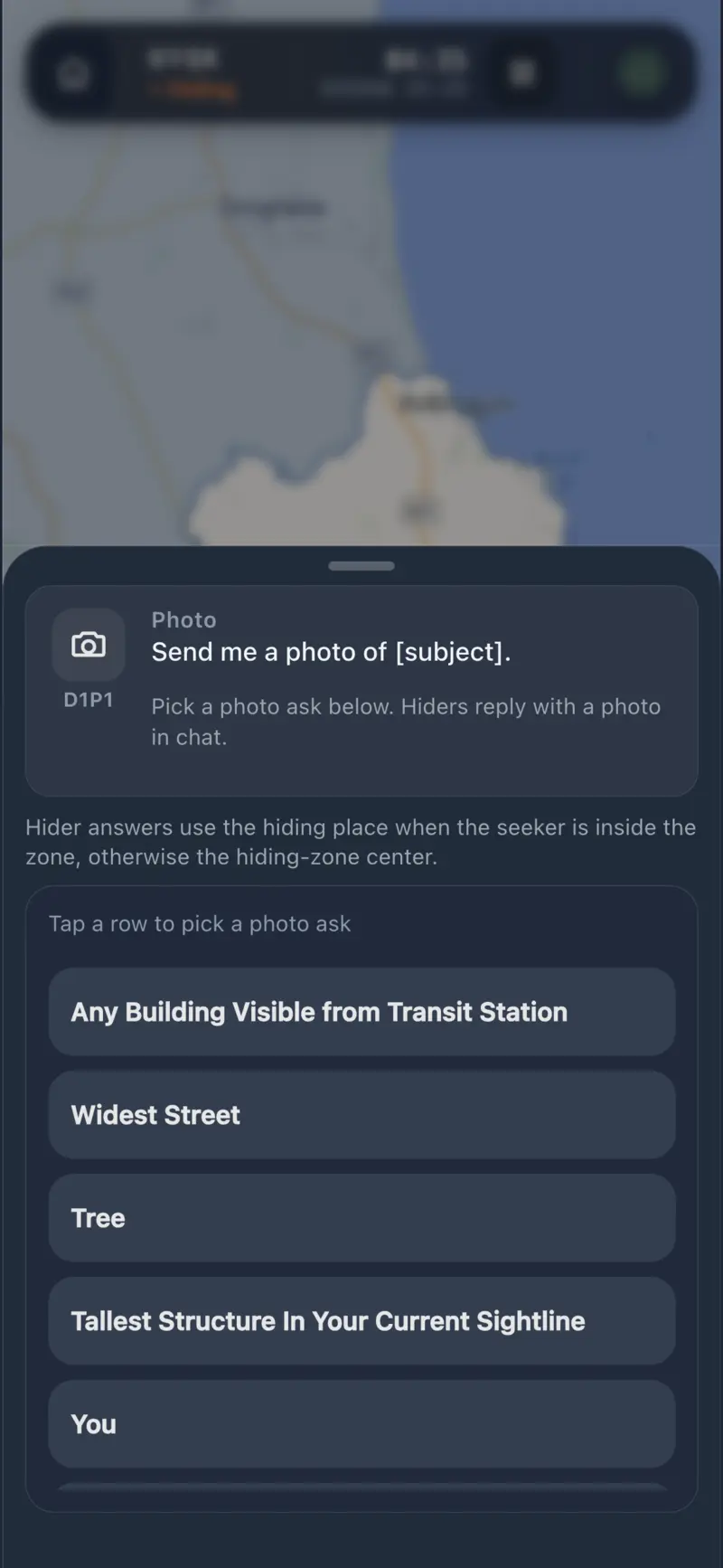 Photo ask tool picker for a visual question to hiders
